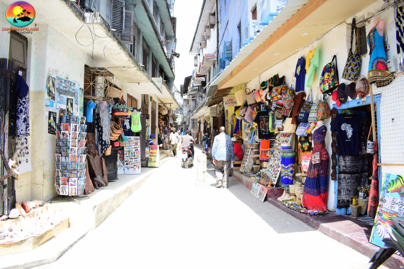 Vibrant street market in Zanzibar