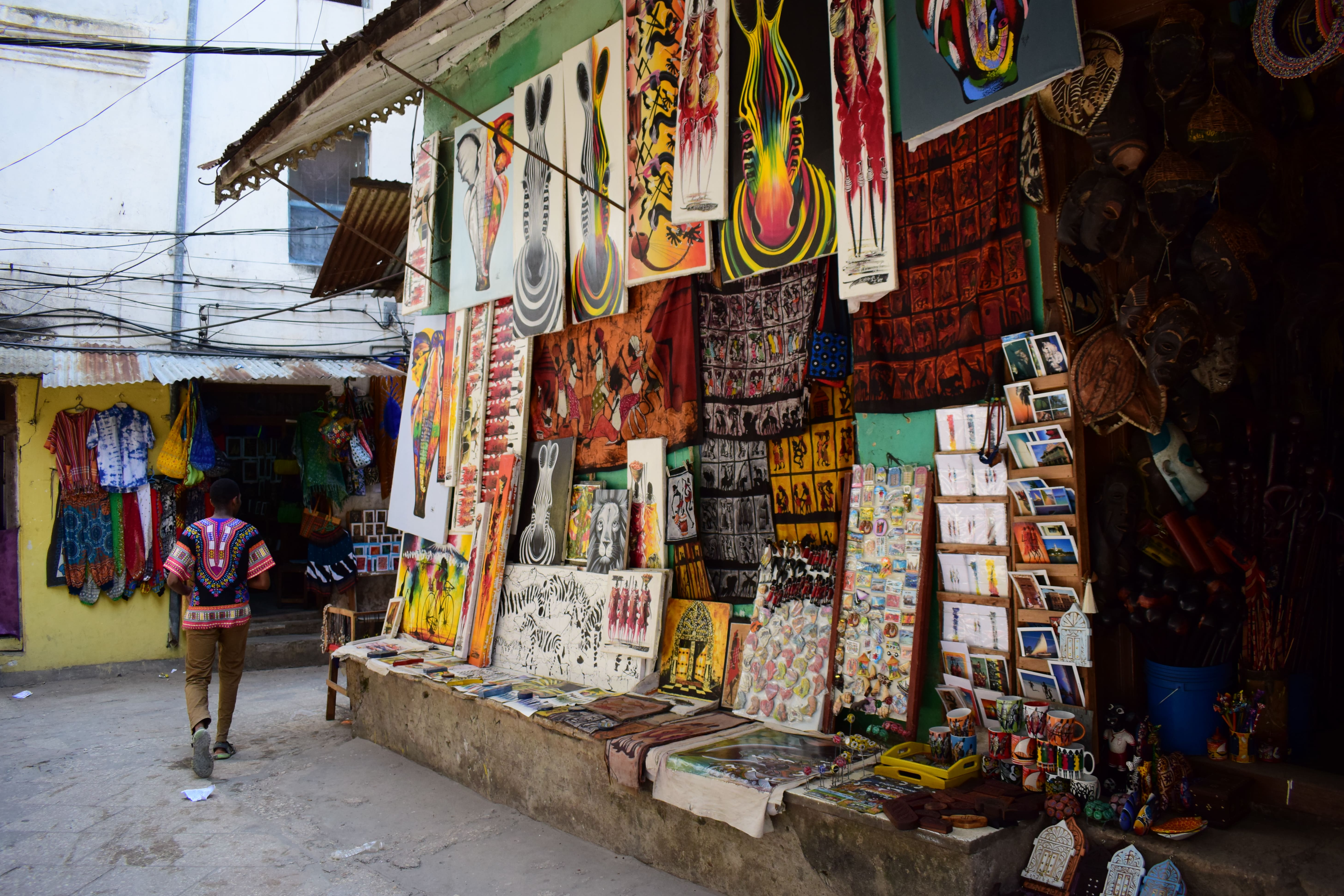 Artwork shop on the street of Stone Town